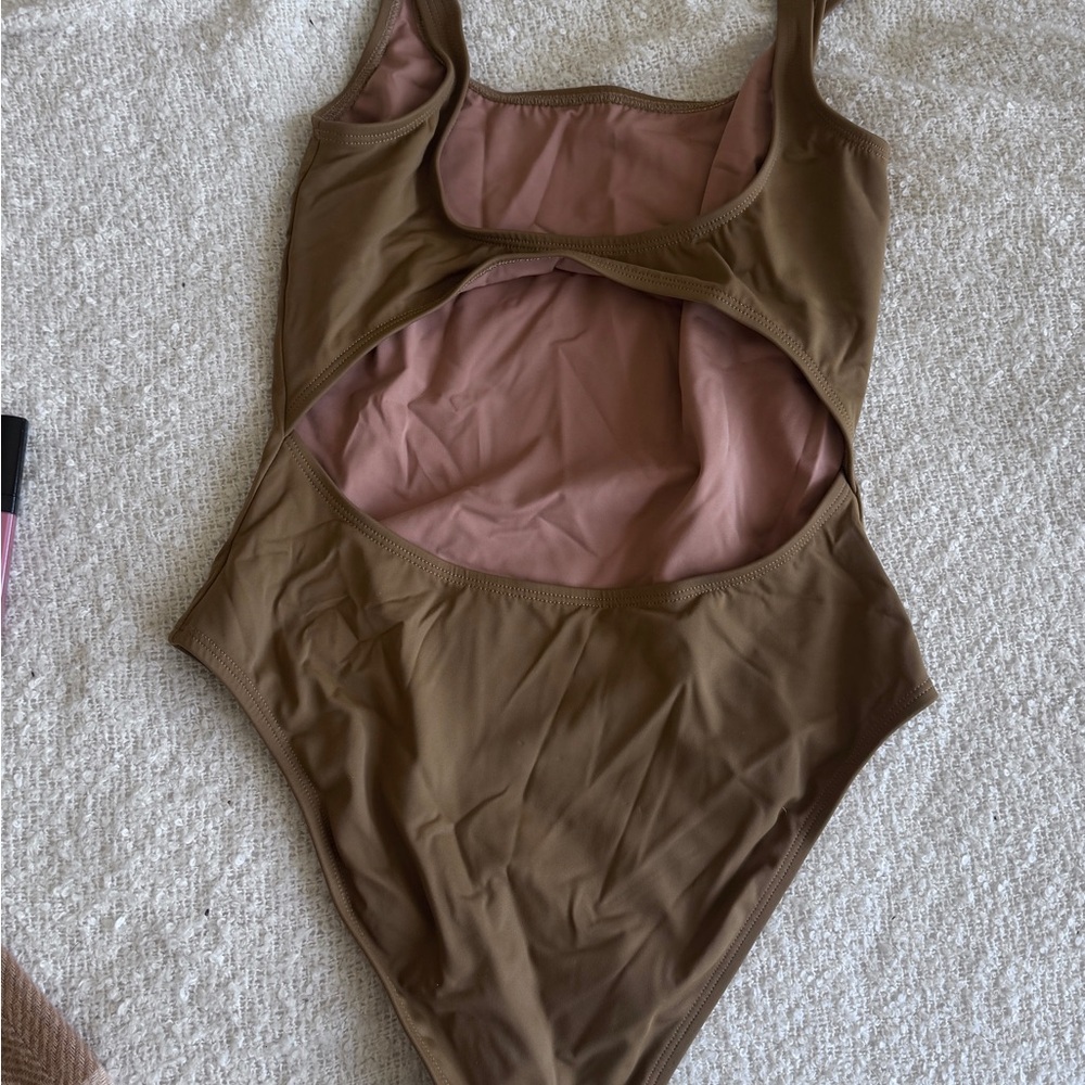 NU SWIM Brown One Piece Swimsuit